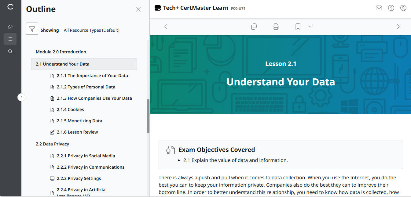 CompTIA CertMaster Learn Tech+ FC0-U71 - Individual License (12 Months Access)