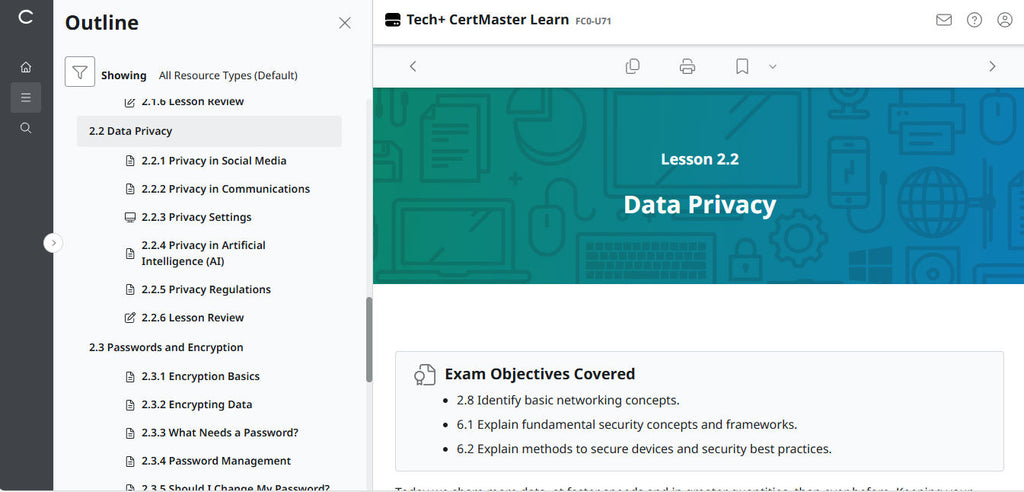 CompTIA CertMaster Learn Tech+ FC0-U71 - Individual License (12 Months Access)