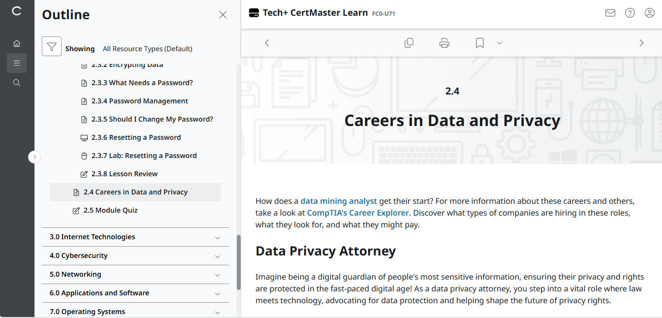 CompTIA CertMaster Learn Tech+ FC0-U71 - Individual License (12 Months Access)
