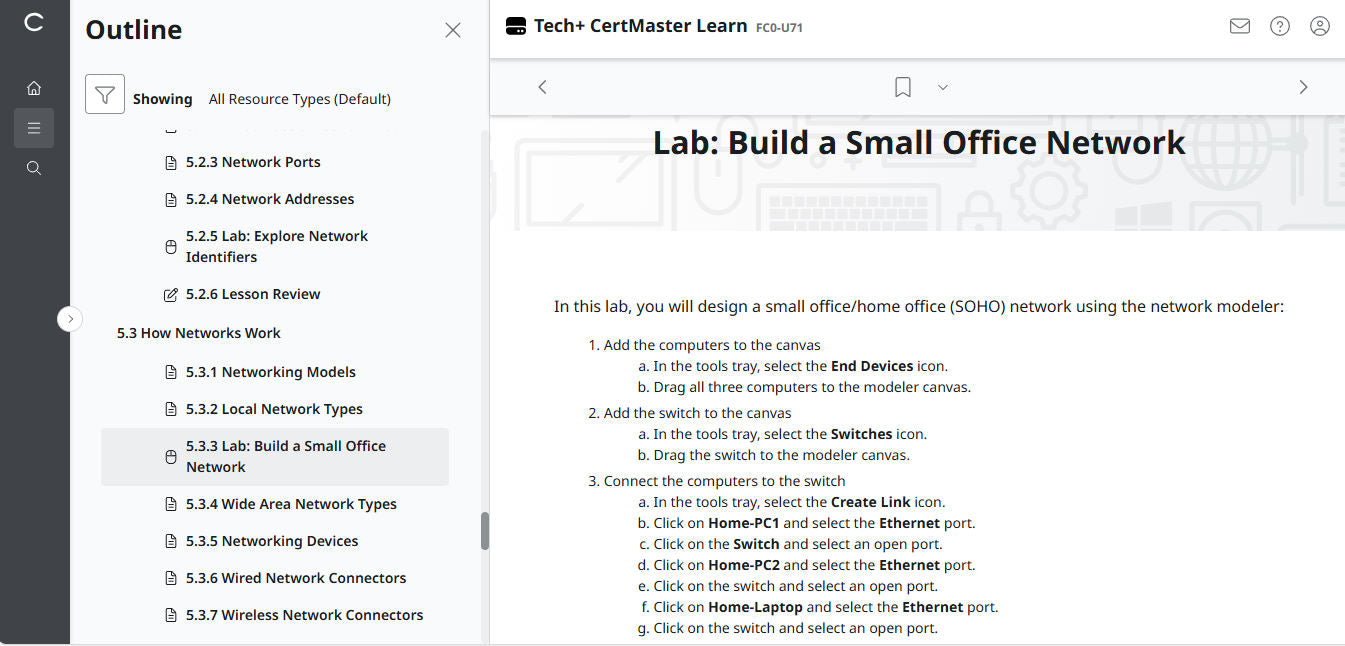 CompTIA CertMaster Learn Tech+ FC0-U71 - Individual License (12 Months Access)