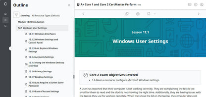 CompTIA A+ Core 1 & 2 CertMaster Perform  (V15)
