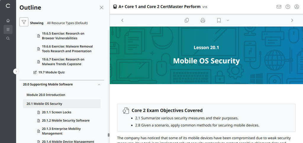 CertMaster Perform for CompTIA A+ Core 1 & 2  (V15) (120 Days  Access)