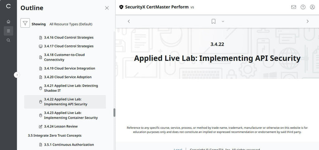 CompTIA CertMaster Perform – SecurityX CASP+ CAS-005 Individual License