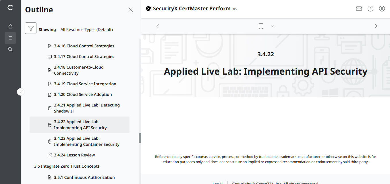 CompTIA CertMaster Perform – SecurityX CASP+ CAS-005 Individual License