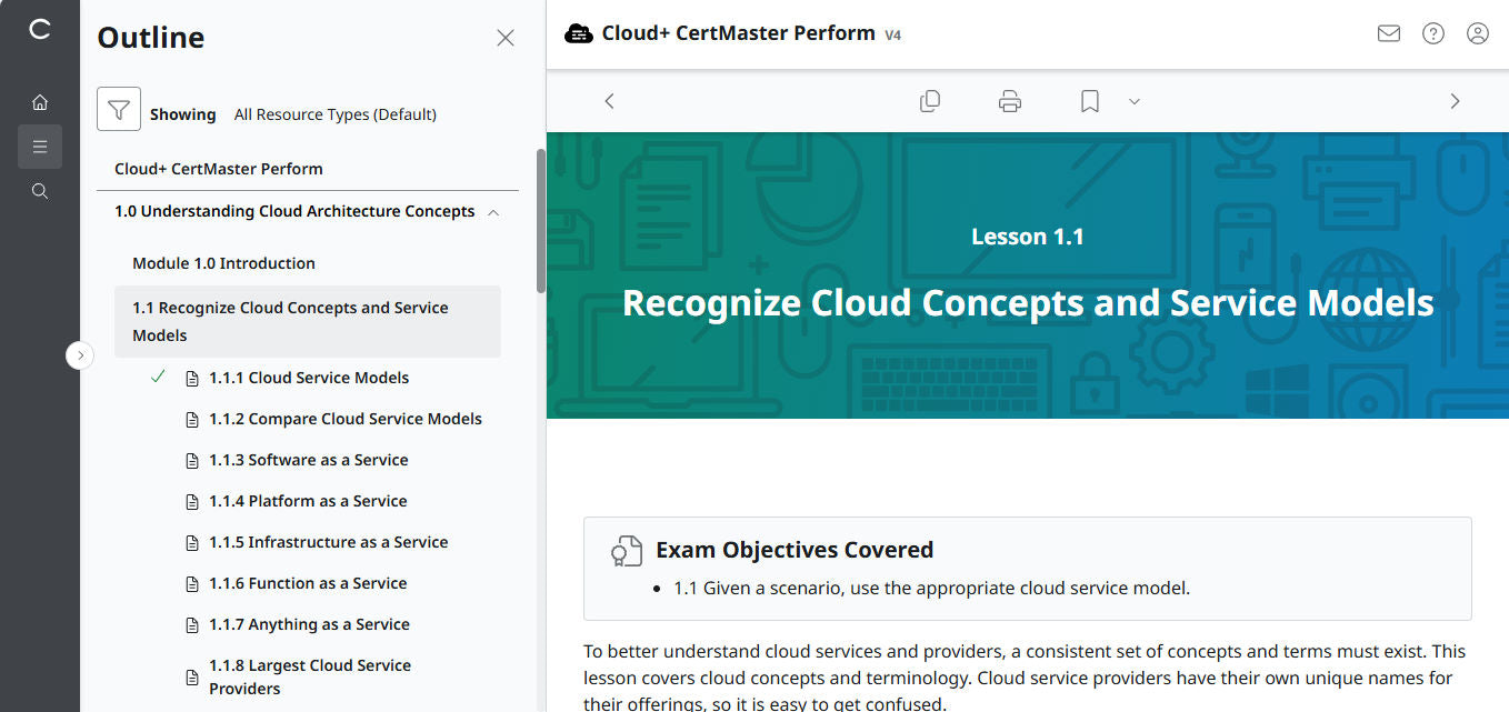 CompTIA Cloud+ CertMaster Perform (CV0-004)