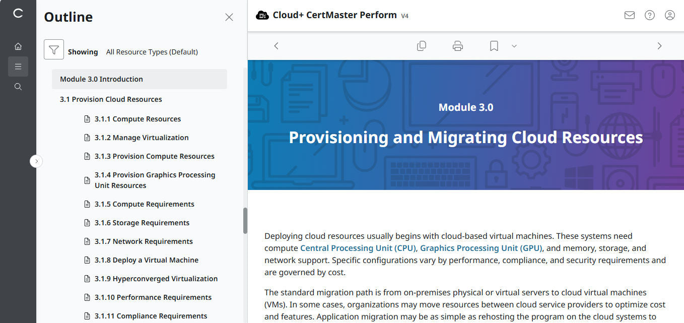 CompTIA Cloud+ CertMaster Perform (CV0-004)